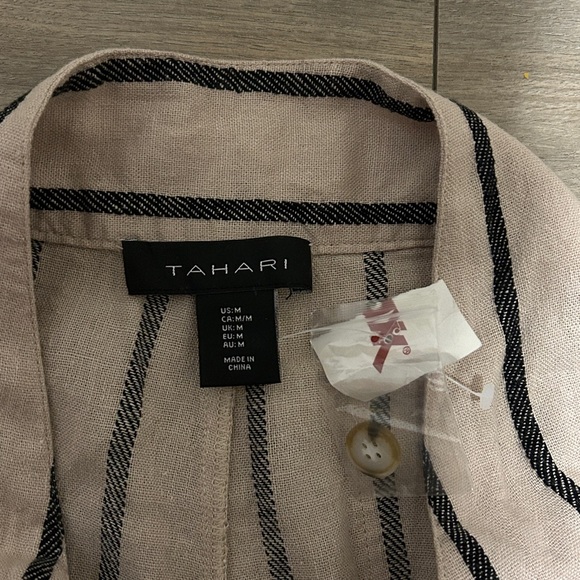 NWT Tahari Black and White Striped Wide Leg Pants - Picture 6 of 14